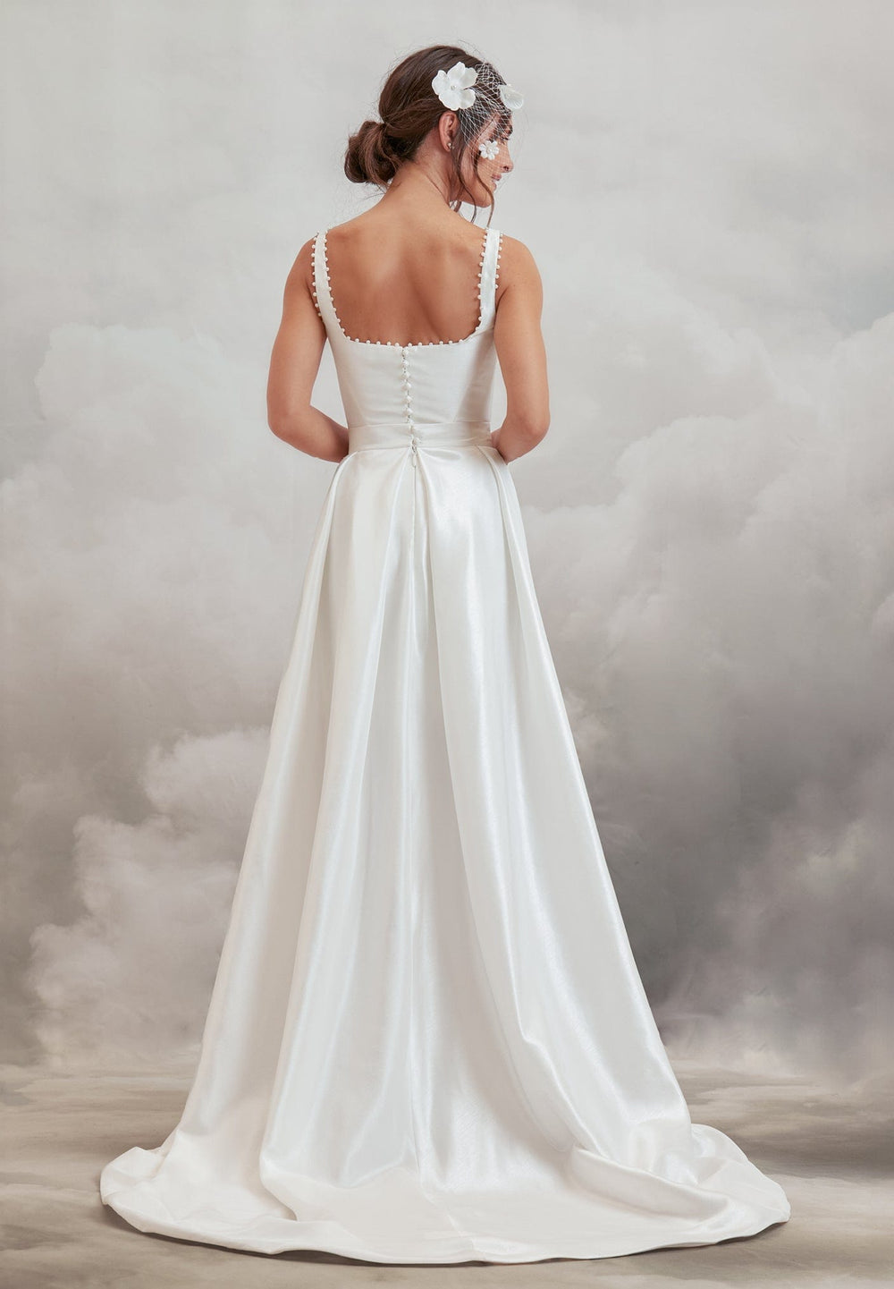midi wedding dress uk Off-White A-line Midi Wedding Dress
